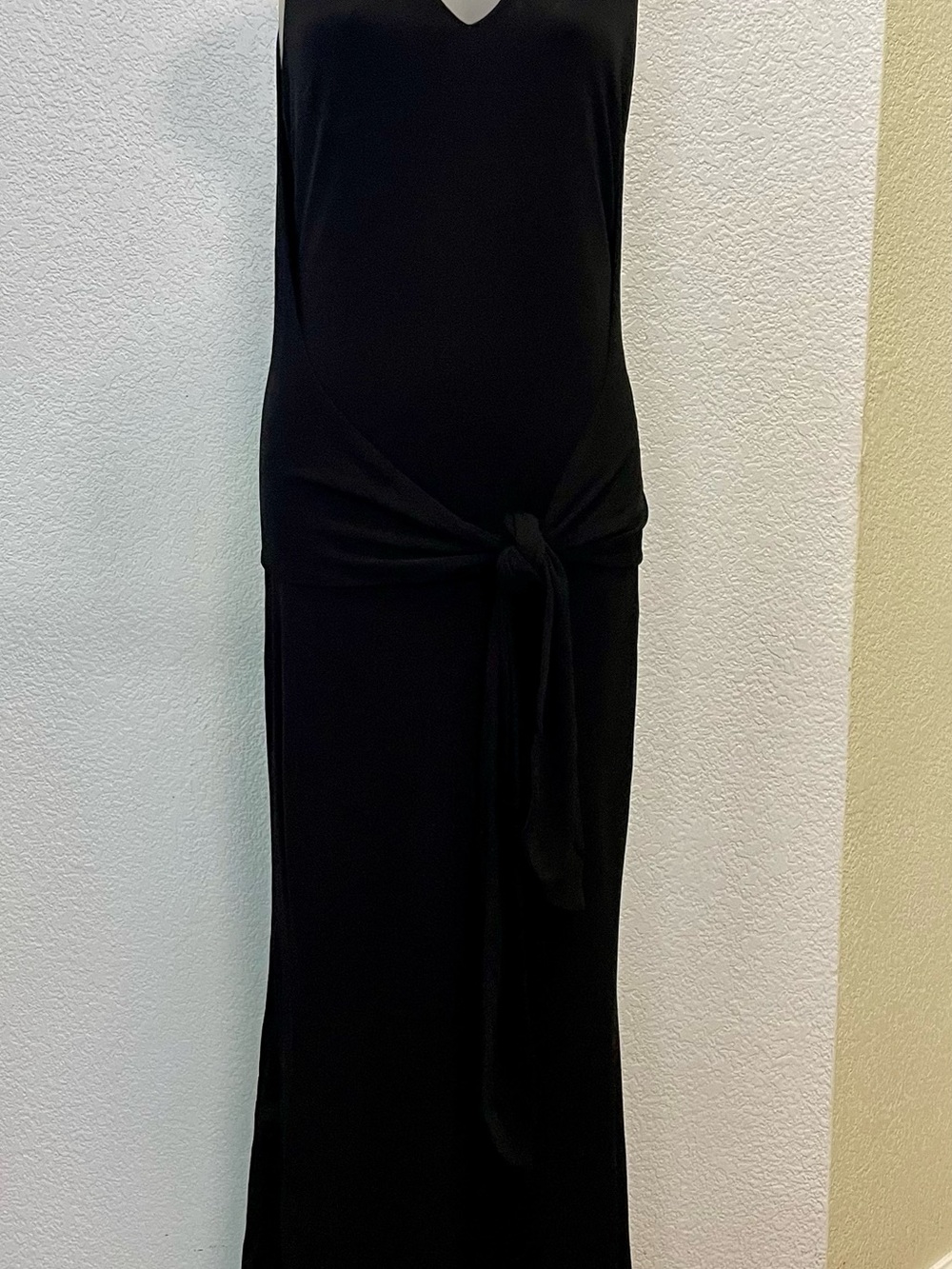 Ralph Lauren Collection Purple Label Black Sleeveless Tie-Front Maxi Gown Dress